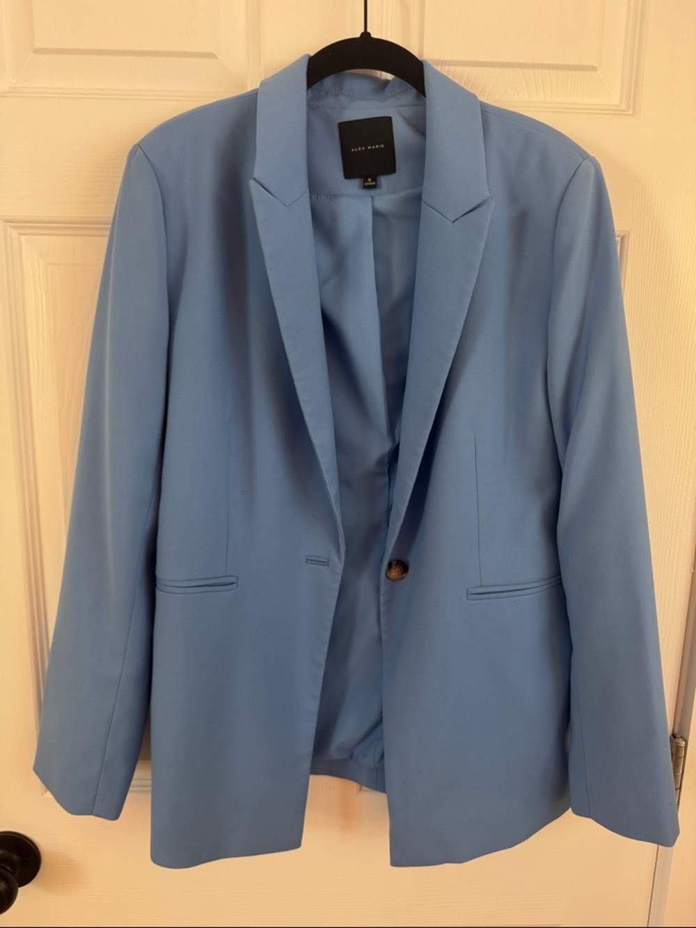 Alex Marie Light Blue Single-Button Blazer